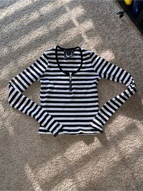 Killstar Izora Ribbed top Black and White XXL